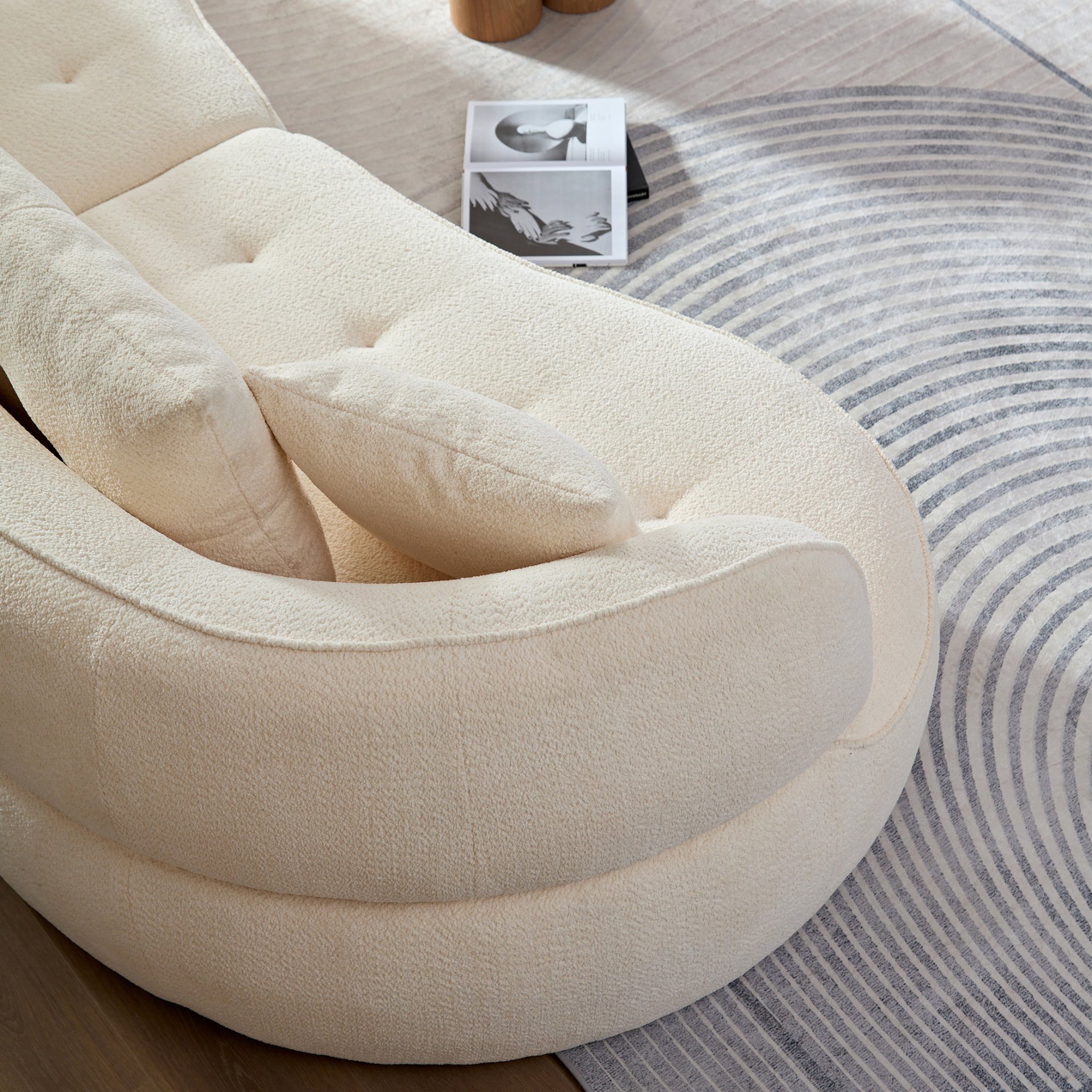 4 Seat Modular Sofa With Removable Pillows, Durable Fabric And Solid Wood Frame - White - Image 7