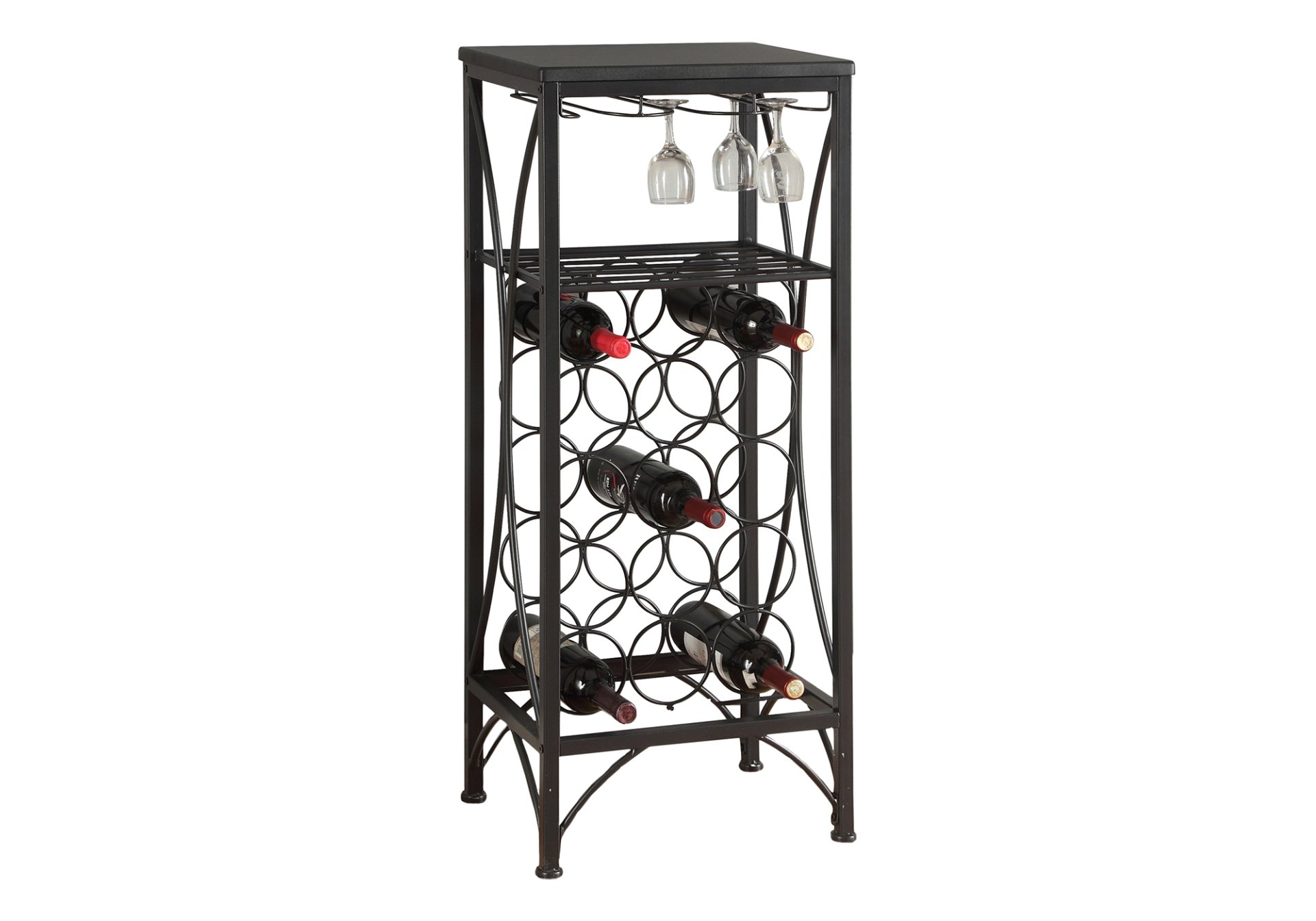Home Bar, Wine Rack, Transitional - Black - Image 2