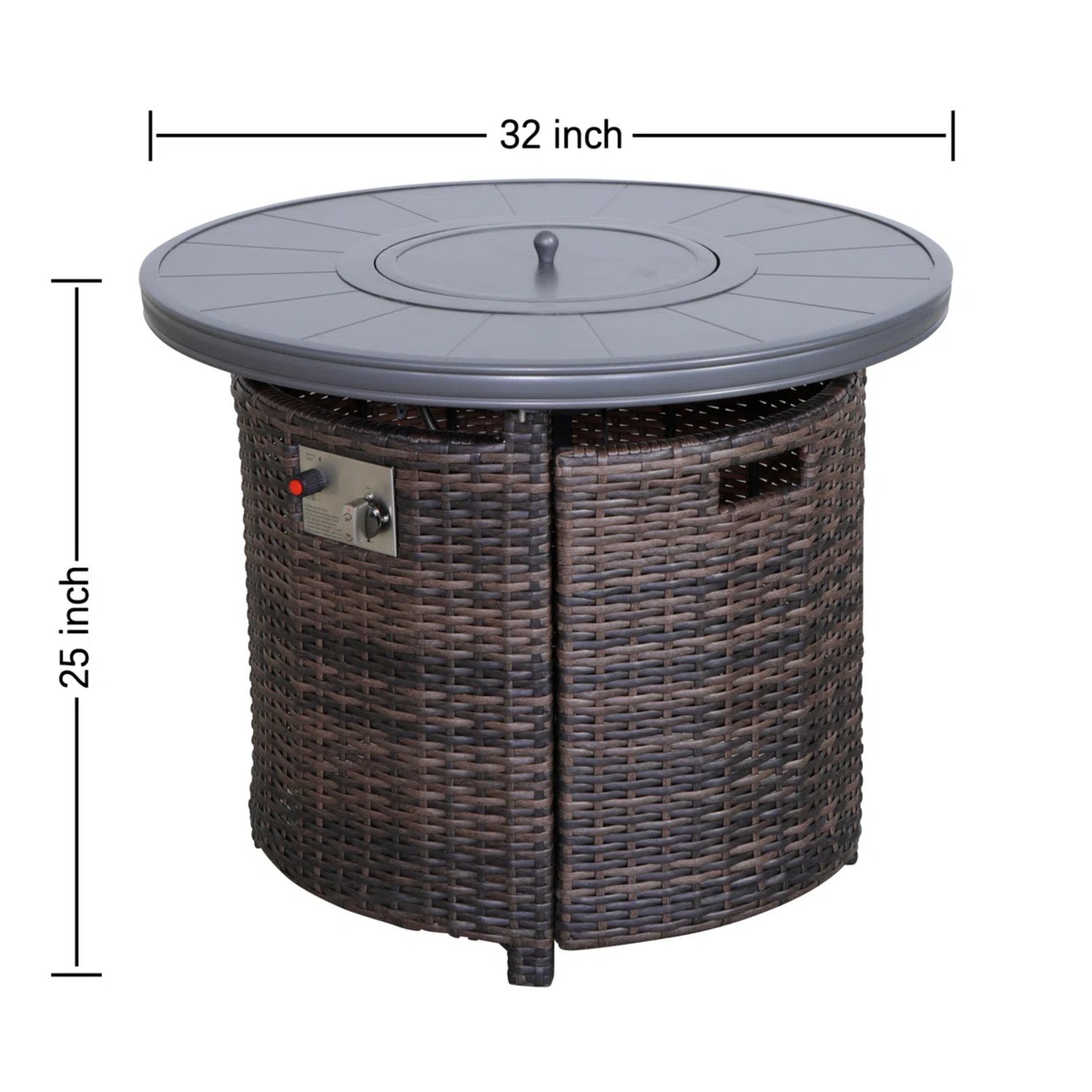 Outdoor Fire Pit Table With Lid - Espresso - Image 3