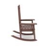 Pecan Traditional Porch Rocker Classic HDPE Poly Lumber For Porch, Patio, And Garden Comfort - Brown - Image 2