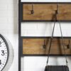 Rustic X-Back Hall Tree With Bench - Barnwood - Image 5
