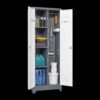 Metal Storage Cabinets, Cleaning Tool Cabinet With Locking Door, Tall Broom Tool Organizer And Storage, Large Storage Cabinet For Kitchen - Gray / White - Image 12