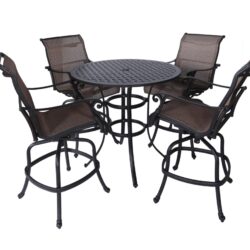 5 Piece Bar Height Dining Set - Antique Bronze