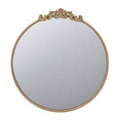 Round Wall Mounted Mirror With Metal Frame For Bathroom Living Room - Gold