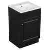 20" Bathroom Vanity With Sink, Freestanding Cabinet With Door Shelf And Adjustable Shelf, And Ceramic Construction - Black - Image 15