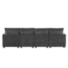 Modern Modular Sofa, 4 Seat Chenille Sectional Couch Set With 2 Pillows Included, Freely Combinable Indoor Funiture - Black / Gray - Image 5