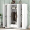 4 Door Wardrobe With 1 Drawer - White - Image 16
