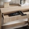 Transitional Reeded Writing Desk With Drawer - Oak - Image 7