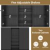 Hall Tree With Bench And 5 Storage Cubbies, Modern Entryway Storage Organizer Cabinet With 4 Doors, 5 Drawers And Adjustable Shelves For Hallway, Entryway, Living Room - Black - Image 9