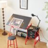 Drafting Table With Stool - Red - Image 14