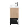 Modern Freestanding Bathroom Vanity With Ceramic Sink, Hot And Cold Faucet, 2 Door Cabinet & Open Iron Shelf, Magnesium Oxide And Iron Frame - Natural - Image 10