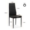 Dining Chair (Set of 4) - Black - Image 3