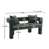 Modern Loveseat Sofa, Comfy Upholstered 2 Seater - Emerald - Image 4
