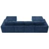 Modular U Shaped Sectional With Ottomans, Luxury Cloud Floor Couch With Deep Seat Fully Compressed Upholstered Sofa - Navy - Image 8