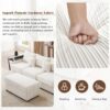 Modern Style 3 Seater Sofa Sectional Sofa Couch With Storage Space, A Movable Ottoman, Two USB Ports, Two Cup Holders, A Phone Holder For Living Room - Beige - Image 19