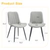 Ergonomic Dining Chair (Set of 4) With Extended Seat Cushion, Metal Legs - Black / Gray - Image 3