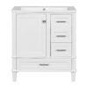 Bathroom Vanity, Modern Bathroom Cabinet With Sink Combo Set, Bathroom Storage Cabinet With A Soft Closing Door And 3 Drawers, Solid Wood Frame, Resin Basin - White - Image 15