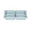 Elegant 2 Seater Sofa With Ergonomic Design And Lumbar Pillows - Sky Blue - Image 18
