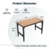 Heavy Duty Adjustable Workbench For Garage, Rubber Wood Shop Table WithRubber Pads, Hardwood Workstation Weight Capacity Over 2000 Lbs - Black - Image 3
