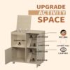 Wood 4 Tier Hamster Cage With Windows And Storage Cabinet - Teak - Image 5