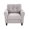 Modern Living Room Sofa Set Linen Upholstered Couch Furniture For Office Or Home - Gray - Image 8
