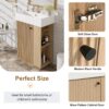 21.6" Bathroom Vanity With Sink And Freestanding Wood Grain Cabinet Featuring Left Door - Wood - Image 7