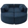 Boneless - Couch Modular Sectional Sofa With Deep Seating And Curved Design - Blue - Image 9