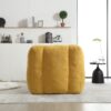 Modern Indoor Fluffy Bean Bag Chair With Memory Foam And Ottoman Super Soft Velvet - Yellow - Image 15