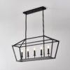 5 Light Farmhouse Kitchen Island Lighting, 5 Light Industrial Linear Chandelier For Dining Room Metal Hanging Pendant Light Fixture For Bedroom Living Room Hallway Conference Room - Matte Black - Image 13