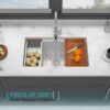 Undermount Kitchen Sink Workstation 33" Single Bowl Dual Mount Sink With Accessories - White - Image 5