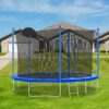 12Ft Trampoline For Adults & Kids With Basketball Hoop, Outdoor Trampolines With Ladder And Safety Enclosure Net For Kids And Adults - Blue - Image 4