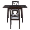 3 Piece Kitchen Dining Set With Drop Leaf Dining Table And 2 Dining Upholstered Chairs, Dining Room Set For Small Places - Espresso - Image 11