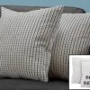 Pillows, Square, Insert Included, Decorative Throw, Hypoallergenic, Stylish Appearance (Set of 2) - Gray - Image 3