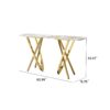 Modern Marble Pattern Console Table With Mirror Stainless Steel For Living Room - Gold - Image 3