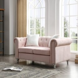 Cozy Contemporary Loveseat - Pink
