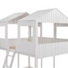 Full Over Full Bunk Bed With Roof, Window, Guardrail, Ladder - White - Image 7