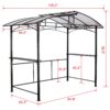 Grill Gazebo 8X5Ft, Outdoor Patio Canopy, Bbq Shelter With Steel Hardtop And Side Shelves - Black - Image 6