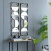 Eclectic Styling Metal Beaded Wall Mirror With Contemporary Design For Bedroom, Liveroom - Golden Black - Image 5