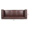 83.66" Width Traditional Square Arm Removable Cushion 3 Seater Sofa - Dark Brown - Image 10