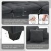Modern Convertible Sectional L Shaped Reversible Couch Set With Free Pillows 4 Seat Suede Sleeper Sofa With Ottoman - Dark Gray - Image 23
