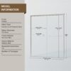 Double Sliding Shower Door, Semi Frameless Bypass Bathroom Sliding Door With 1 / 4" (6Mm) Tempered Glass For Walk In Shower - Chrome - Image 3