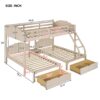 Full Over Twin & Twin Triple Bunk Bed With Drawers And Guardrails - Beige - Image 21