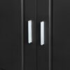 4 Door Sideboard Storage Cabinet With Door Shelf For Living Room And Dining Room, 2 Large Cabinets With Adjustable Shelf - Black - Image 23