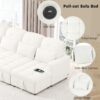 Oversized U - Shaped Sofa Versatile Sectional Sofa Pull Out Sofa Bed With Double Storage Chaise Lounges And 2 USB Ports For Living Room - Beige - Image 7