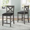 5 Pieces Counter Height Rustic Farmhouse Dining Room Wooden Bar Table Set With 2 Stools And 2 Chairs - Gray - Image 8