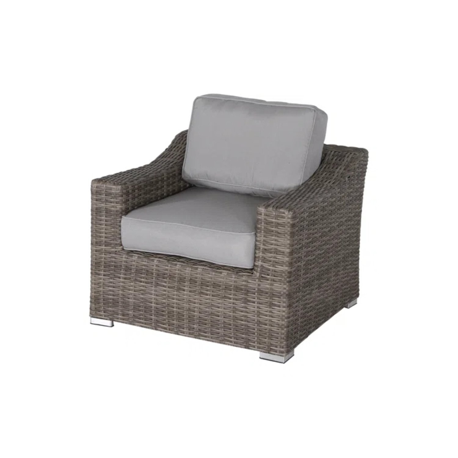 Chic 2 Person Seating Group With Cushions Ideal For Cozy Outdoor Gatherings - Gray Mix - Image 6