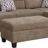 Diego - Sectional Sofa With Right Facing Chaise Storage Ottoman And 2 Accent Pillows - Brown - Image 4