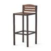 Outdoor Barstool With Slat Panel Design (Set of 2) - Dark Brown - Image 7