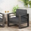 Maya Bay - Club Chair Modern Outdoor Seating - Dark Gray - Image 2