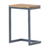 Medium C Shaped End Table With Iron Base And Fir Wood Top - Black - Image 7